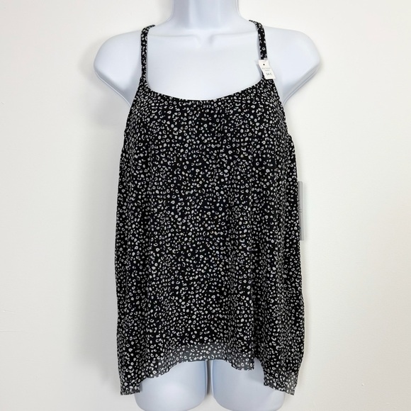 Coco Reef Tankini Top Womens Size 34C Black White Pattern NWT